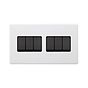 Soho Lighting Primed Paintable 6 Gang 2 Way 10A Light Switch with Matt Black Switch