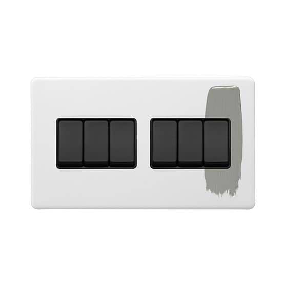 Paintable 6 Gang Light Switch