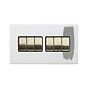 Soho Lighting Primed Paintable 6 Gang 2 Way 10A Light Switch with Brushed Brass Switch with Black Insert