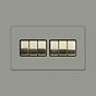 Soho Lighting Primed Paintable 6 Gang 2 Way 10A Light Switch with Brushed Brass Switch with Black Insert