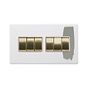 Soho Lighting Primed Paintable 6 Gang 2 Way 10A Light Switch with Brushed Brass Switch with White Insert