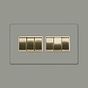 Soho Lighting Primed Paintable 6 Gang 2 Way 10A Light Switch with Brushed Brass Switch with White Insert