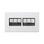 Soho Lighting Primed Paintable 6 Gang 2 Way 10A Light Switch with Brushed Chrome Switch and Black Insert
