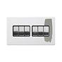 Soho Lighting Primed Paintable 6 Gang 2 Way 10A Light Switch with Brushed Chrome Switch and Black Insert