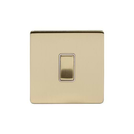 Soho Lighting Brushed Brass 1 Gang Intermediate Switch Wht Ins Screwless