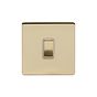 Soho Lighting Brushed Brass 1 Gang Intermediate Switch Wht Ins Screwless