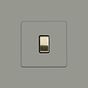 Soho Lighting Primed Paintable 1 Gang Intermediate Switch 10A with Brushed Brass Switch with Black Insert