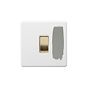 Soho Lighting Primed Paintable 1 Gang Intermediate Switch 10A with Brushed Brass Switch with White Insert