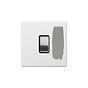 Soho Lighting Primed Paintable 1 Gang Intermediate Switch 10A with Brushed Chrome Switch and Black Insert