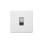 Soho Lighting Primed Paintable 1 Gang Intermediate Switch 10A with Brushed Chrome Switch and White Insert