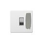 Soho Lighting Primed Paintable 1 Gang Intermediate Switch 10A with Brushed Chrome Switch and White Insert