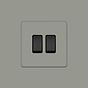 Soho Lighting Primed Paintable 2 Gang Intermediate Switch 10A with Matt Black Switch