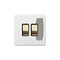 Soho Lighting Primed Paintable 2 Gang Intermediate Switch 10A with Brushed Brass Switch with Black Insert