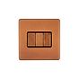 Soho Lighting Antique Copper 10A 3 Gang Intermediate switch