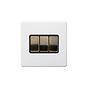 Soho Lighting Primed Paintable 3 Gang Intermediate switch with Antique Brass Switch