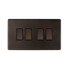 Soho Lighting Vintage Brass 10A 4 Gang Intermediate switch