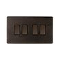 Soho Lighting Vintage Brass 10A 4 Gang Intermediate switch