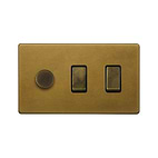 Old Brass Dimmer Rocker Combo Switch

