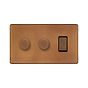Antique Copper Dimmer Rocker Combo Switch
