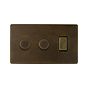 Vintage Brass Dimmer Rocker Combo Switch
