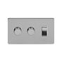 Soho Lighting Brushed Chrome 3 Gang Light Switch with 2 Dimmers