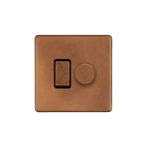Antique Copper Dimmer Rocker Combo Switch
