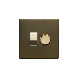 Soho Lighting Bronze with Brushed Brass Dimmer and Rocker Switch Combo (2-Way Switch & 2-Way Intelligent Dimmer)