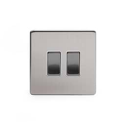 Black Nickel 3 gang light switch with 1 dimmer 
