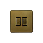 Soho Lighting Old Brass 2 Gang Intermediate & 2 Way Switch