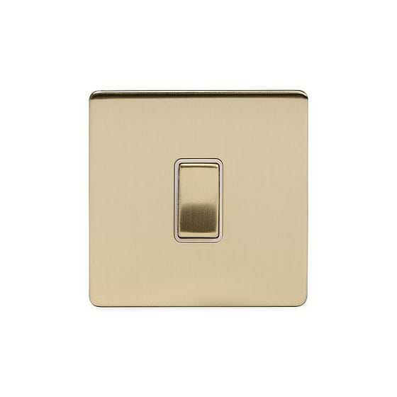 Soho Lighting Brushed Brass 1 Gang Retractive Switch Wht Ins Screwless