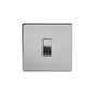 Soho Lighting Brushed Chrome 1 Gang Retractive Switch Wht Ins Screwless