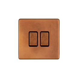 Soho Lighting Antique Copper 2 Gang Retractive Switch