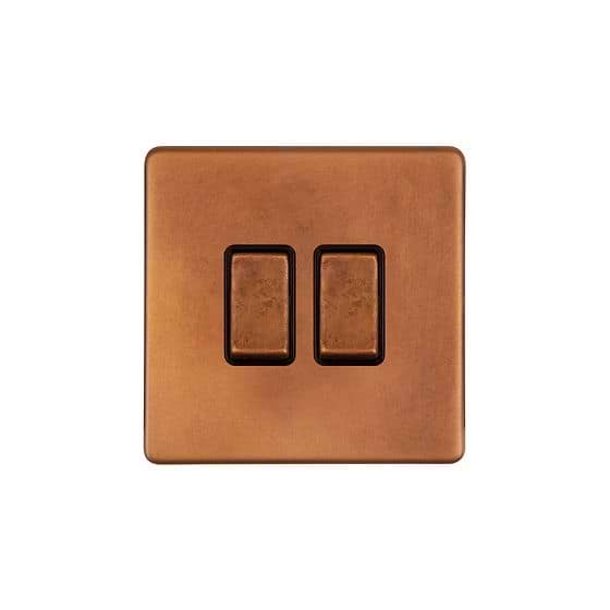 Soho Lighting Antique Copper 2 Gang Retractive Switch