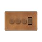 Antique Copper Dimmer Rocker Combo Switch

