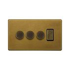 Old Brass Dimmer Rocker Combo Switch
