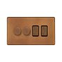 Antique Copper Dimmer Rocker Combo Switch
