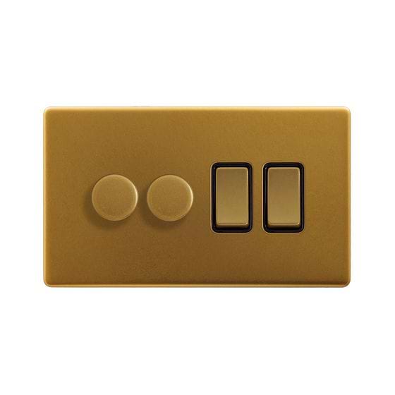 Antique Gold Dimmer Rocker Combo Switch
