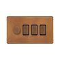 Antique Copper Dimmer Rocker Combo Switch
