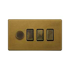 Old Brass Dimmer Rocker Combo Switch
