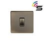 Soho Lighting Antique Brass 1 Gang 150W Zigbee Smart Rocker Switch Black Insert