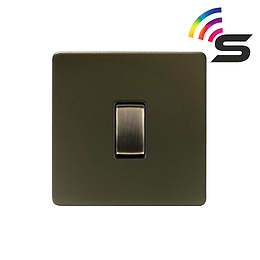 Soho Lighting Bronze 1 Gang 150W Zigbee Smart Rocker Switch Black Insert