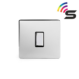 Soho Lighting Polished Chrome 1 Gang 150W Zigbee Smart Rocker Switch Black Insert