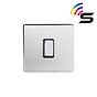 Soho Lighting Polished Chrome 1 Gang 150W Zigbee Smart Rocker Switch Black Insert