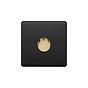 Soho Lighting Matt Black & Brushed Brass 1 Gang 2-Way Intelligent Dimmer 150W LED (300W Halogen/Incandescent)