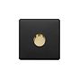 Soho Lighting Matt Black & Brushed Brass 1 Gang 2-Way Intelligent Dimmer 150W LED (300w Halogen/Incandescent)