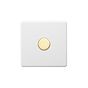 Soho Lighting Primed Paintable 1 Gang 2 -Way Intelligent Dimmer 150W LED (300w Halogen/Incandescent) with Brushed Brass Switch