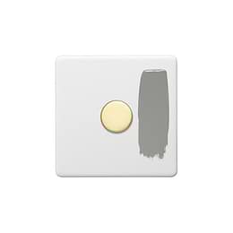 Soho Lighting Primed Paintable 1 Gang 2 -Way Intelligent Dimmer 150W LED (300w Halogen/Incandescent) with Brushed Brass Switch
