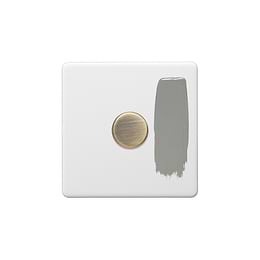 Soho Lighting Primed Paintable 1 Gang 2 -Way Intelligent Dimmer 150W LED (300w Halogen/Incandescent) with Antique Brass Switch
