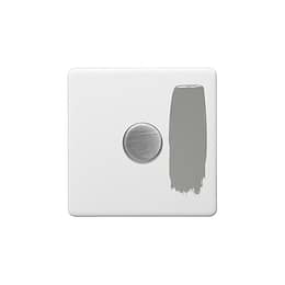 Soho Lighting Primed Paintable 1 Gang 2 -Way Intelligent Dimmer 150W LED (300w Halogen/Incandescent) with Brushed Chrome Switch
