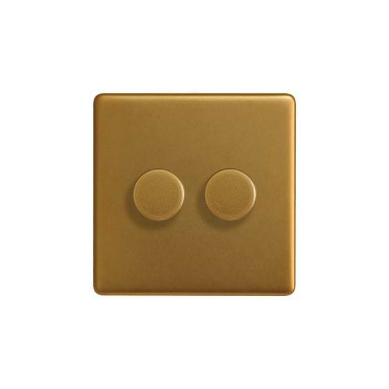 Antique Gold 2 Gang Dimmer Switch
